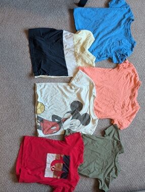Kids Spring Short Sleeve Tee Bundle with Mickey and Solid Colors